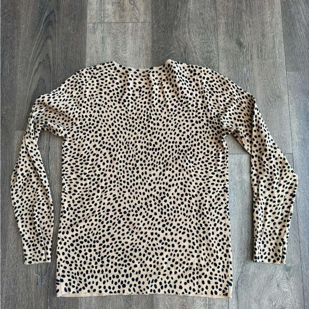 J. Crew Teddy Tan and Black Leopard Dot Sweater, women’s size XS
